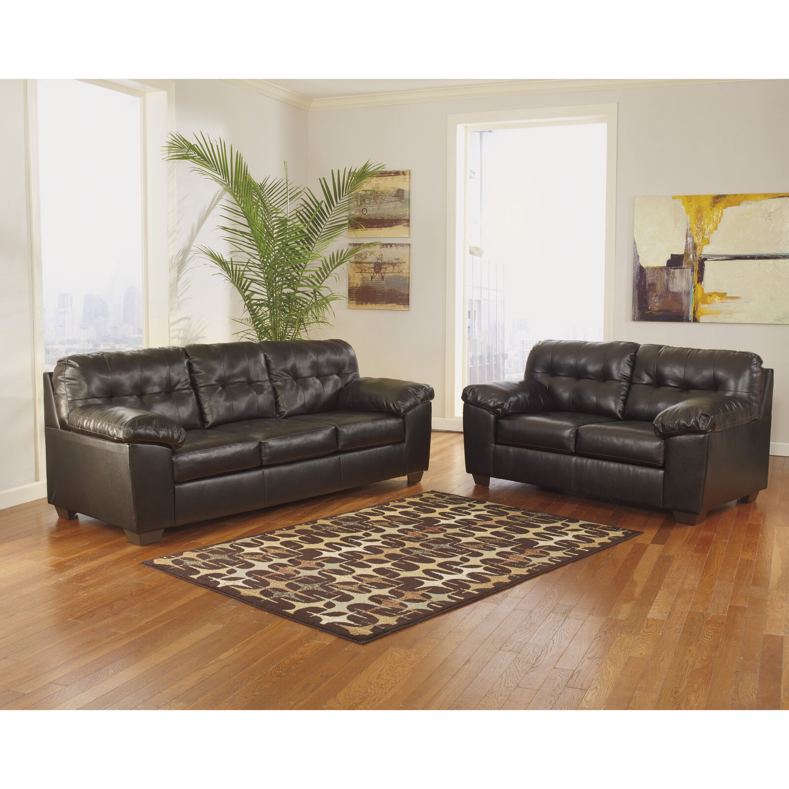 Red Barrel Studio Bellville - Piece Vegan Leather Living Room Set & Reviews